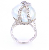 South Sea Baroque Pearl & Diamond 18K Gold Ring