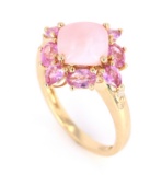 Pink Opal & Pink Spinel 14K Gold Ring