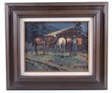 Sheryl Bodily Framed Original Western Oil Painting