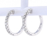 Diamond Hoop Eternity Earrings set in 18K Gold