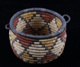 Hopi Hand Woven Colorful Coil Basket