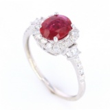 Beautiful Natural Ruby and Diamond 14K Ring