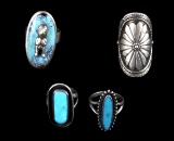 Navajo Sterling Silver & Turquoise Rings