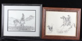 Framed Western Cowboy Sketch Collection