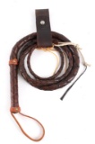 Montana Leather Woven Bull Whip & Belt Carrier