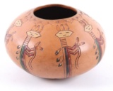 Navajo Signed Kachina Dancer Polychrome Pottery