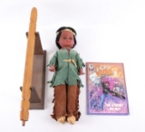 Native American Doll, Pipe Stem & Chickasaw Comic