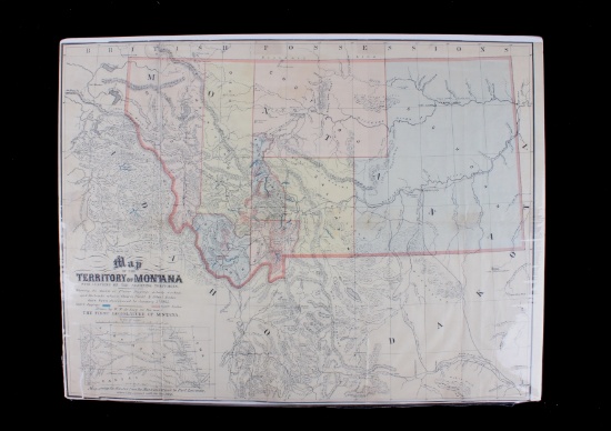 1865 Montana Territory Map by W.W. de Lacy