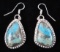 Navajo Stormy Mountain Turquoise Pendant Earrings