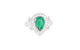 Luxury Emerald & Diamond Platinum Ring