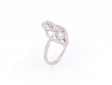 Antique Style Delicate Diamond Platinum Ring