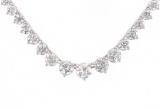 Stunning 10.80ct Graduated Diamond 18K Necklace