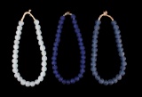 Blue Sea Glass Bead Necklaces Circa Early 1900's