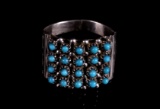 Zuni S. Haloo Petite Point Turquoise & Silver Ring