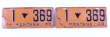 Montana Prison Made License Plates c.1938
