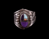 Hopi Loren Philips Sterling Silver Mosaic Ring