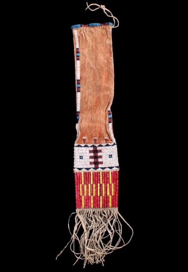 Lakota Sioux Beaded & Quilled Pipe Bag 19th C.