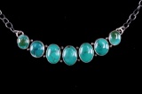 Navajo Sterling Silver Fox Turquoise Necklace