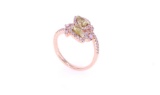 Fancy Pink & Yellow Diamond 14k Rose Gold Ring