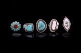 Navajo Mother of Pearl & Turquoise Ring Collection