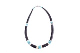 Navajo Heishi, Onyx & Turquoise Necklace