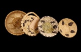 Collection of Four Papago Indian Woven Baskets