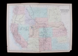 Pacific States Map A&C Black Edinburgh c1889