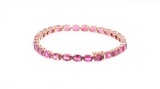 Pink Tourmaline & 14k Rose Gold Tennis Bracelet