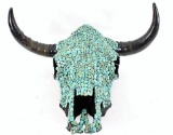 Navajo Kingman Turquoise Covered Steer Skull