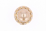 South Sea Pearl & Diamond 18k Yellow Gold Ring