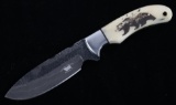 Yellowstone Grizzly Scrimshaw Damascus M.T. Knives