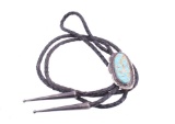 Navajo Cripple Creek Turquoise & Sterling Bolo Tie