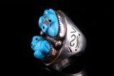 Navajo Sterling Silver & Turquoise Frog Ring