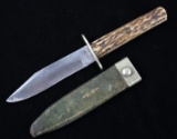 Sheffield Antler Handle Hunting Knife & Sheath