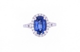 Opulent Kyanite & Diamonds 14k White Gold Ring