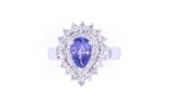 Opulent Sunburst Tanzanite & Diamond 14k Gold Ring