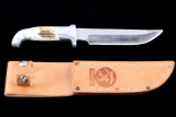 R.H. Ruana Skinner Knife & Leather Scabbard