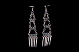 Zuni Huls Silver Turquoise Dangle Earring Pair