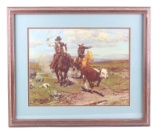 Roping Mavericks by Frank Tenney Johnson Painting