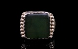 Navajo Herbert Tsosie Sterling Jade Ring