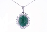 GIA Certified Emerald & Diamond Platinum Necklace