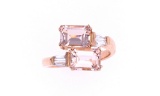 Morganite & Diamond 18k Rose Gold Ring