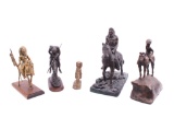 Collection Of Indian Braves On Horseback Statues