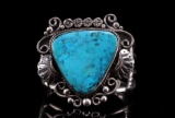 Navajo Henry Baca Silver Turquoise Bracelet