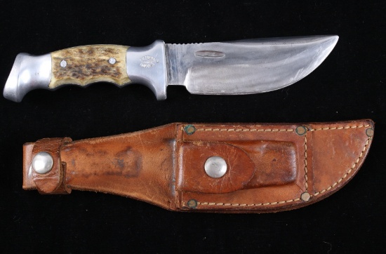 R.H. Ruana Camp Knife & Leather Scabbard