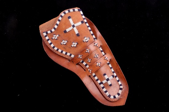Cheyenne Beaded Single Action Army Leather Holster