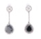 Natural Black & White Diamond 14k Gold Earrings