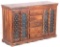 Chinese Carved Hardwood Iron Stud Cabinet