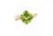 Freeform Peridot Diamond & 14k Yellow Gold Ring