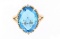 Swiss Blue Topaz Diamond & 14k Yellow Gold Ring